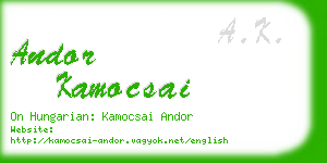 andor kamocsai business card